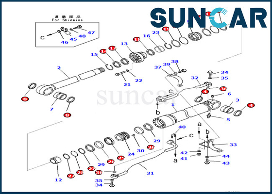 Boom Cylinder Seal Kit 707-99-59140 707-99-59140 Komatsu For PC360LC-10 PC390LL-10