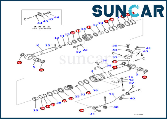 Bộ thay thế xi lanh cánh tay 7079968780 707-99-68780 cho PC400LC-8 PC400-8 PC400-8R Komatsu