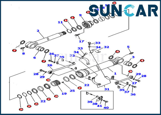PC360-8M0 PC390LC-8M0 721-98-01080 Bộ sửa chữa con dấu thùng Komatsu Bộ dụng cụ làm kín dầu xi lanh