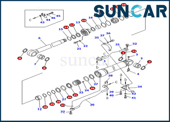 707-99-58140 Boom Cylinder Repair Seal Kit Kháng dầu PC300LC-6 Bộ niêm phong Komatsu