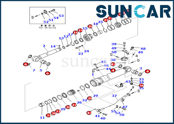Bộ làm kín xi lanh cánh tay Komatsu 721-98-02270 7219802270 Phù hợp với PC360LC-11 HB365LC-3 PC390LC-8M0