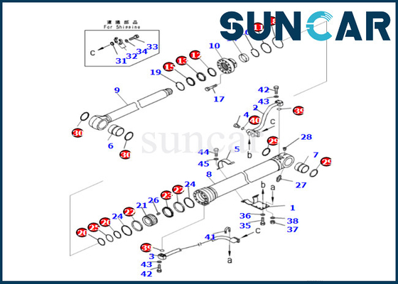 Komatsu 721-98-01970 7219801970 Bộ niêm phong xi lanh bùng nổ cho PC360LCI-11 PC390LCI-11