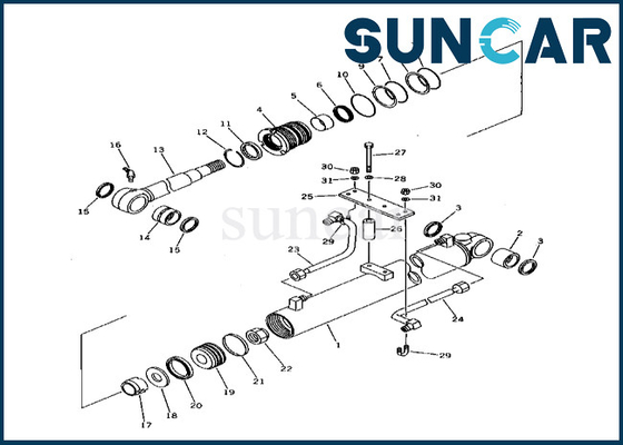 Bộ làm kín xi lanh cánh tay 21X-63-02020 21X6302020 cho Bộ làm kín xi lanh cánh tay PC38UU-1 Komatsu