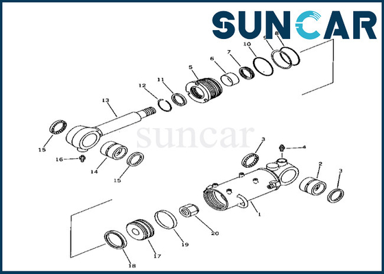 Bộ làm kín xi lanh dạng lưỡi 21X-63-02050 21X6302050 dành cho PC38UU-1 Bộ công cụ sửa chữa xi lanh dạng lưỡi Komatsu