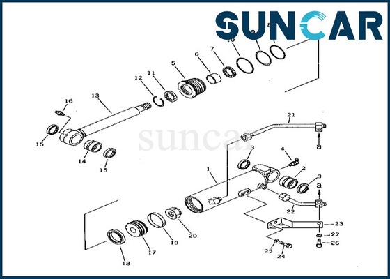 Boom Offset Cylinder Service Kit chất lượng cao 21X-63-02040 21X6302040 Phù hợp với PC38UU-1 Komatsu