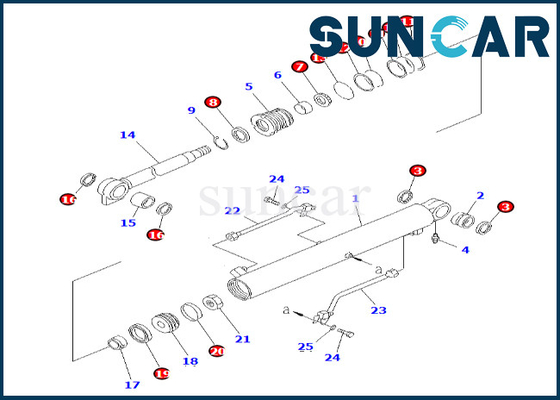 Boom Cylinder Service Kit 707-98-25600 7079825600 cho PC38UU-2 Komatsu Boom Cylinder Seal Kit