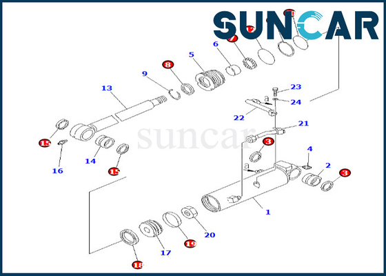 707-98-24180 7079824180 Bộ con dấu sửa chữa xi lanh bù đắp chất lượng cao cho PC38UU-2 Komatsu