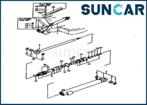 Bộ phận bên trong Komatsu YM172168-72201 Bộ dịch vụ máy xúc Xi lanh xoay cho Bộ làm kín PC30FR-1 PC30FR-2