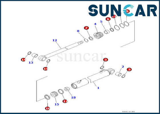 707-98-23860 7079823860 Bộ làm kín xi lanh chống mài mòn và dầu Komatsu cho PC38UU-3 PC45MR-1 PC45MRX-1
