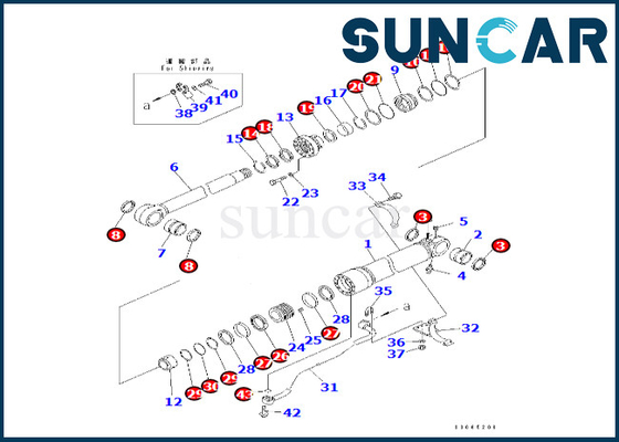 Komatsu 7079967870 707-99-67870 Boom Cylinder Repair Seal Kit Phù hợp với PC400LC-8 PC400-8 PC400-8R