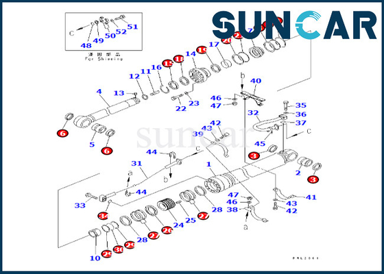 707-99-77140 7079977140 Arm Cylinder Seal Kit Komatsu Fits PC300LL-7E0 PC350LL-7E0 PC390LL-10