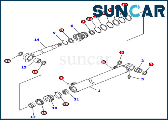 707-98-24330 7079824330 Boom Cylinder Seal Kit Phù hợp với Thiết bị hạng nặng PC35MR-3 PC30MR-2 Komatsu
