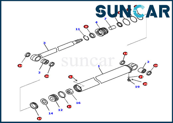 707-98-23970 Bộ phụ kiện cánh tay PC35MR-3 PC35MR-5 Bộ bịt kín xi lanh máy xúc Komatsu