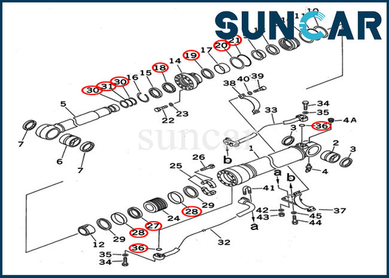 707-99-67125 Bộ công cụ dịch vụ xi lanh thay thế bùng nổ 7079967125 PC400-5D PC400-6C Komatsu Seal Kit