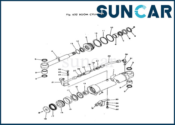 20T-63-56101 20T6356101 Boom Cylinder Seal Kit Komatsu cho PC40-1 Boom Cylinder Service Kit