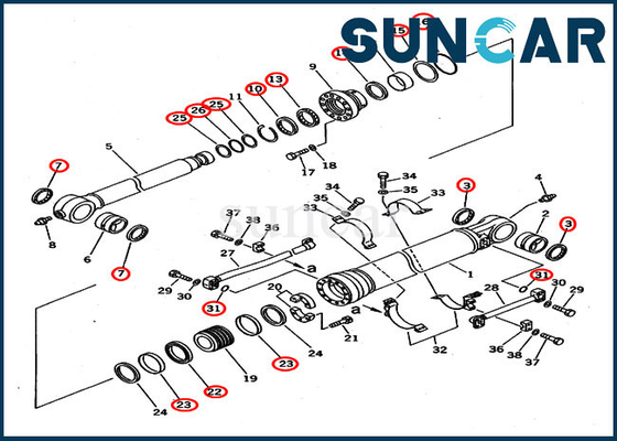 707-99-67015 Bộ công cụ dịch vụ máy xúc Xô xi lanh cho máy xúc sau Komatsu PC400-5D PC400-6C