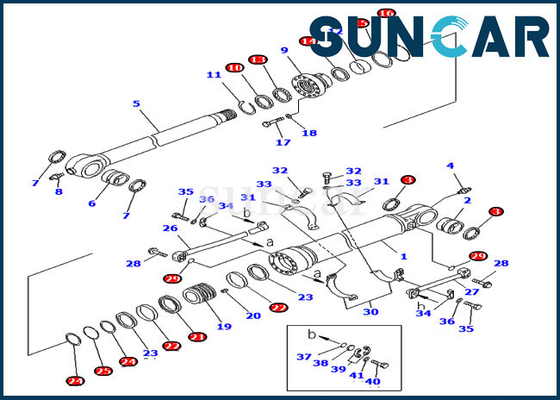 Bộ dụng cụ sửa chữa thùng máy xúc 707-99-67310 PC400-6 PC450-6 Bộ dụng cụ xi lanh Komatsu 7079967310