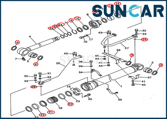 707-99-50600 Bộ công cụ làm kín xi lanh Komatsu Bộ dụng cụ dịch vụ cho máy xúc lật đáy PC400-5 PC400LC-5