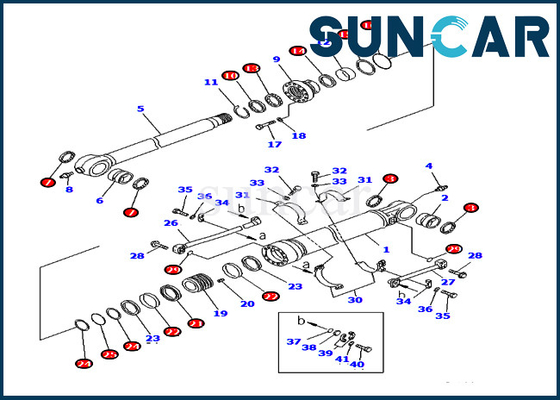 PC400LC-7 PC400-7 707-99-69730 Bộ dụng cụ sửa chữa con dấu cánh tay Bộ dụng cụ thay thế con dấu dầu cho xi lanh Komatsu