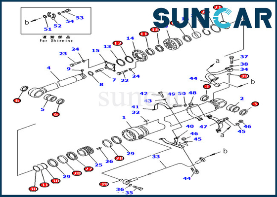 Bộ bảo dưỡng xi lanh cánh tay 707-99-76140 Bộ niêm phong xô 7079976140 Phù hợp với Mẫu Komatsu PC400LC-7 PC400-7