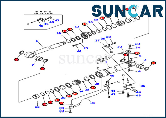 PC400-7 PC400LC-7 KOMATSU 707-99-72310 7079972310 Boom Cylinder Seal Kit Bộ dụng cụ bảo trì máy xúc