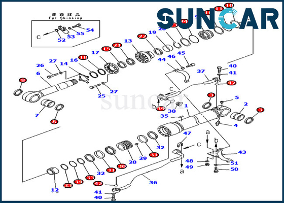 707-99-65210 Bộ công cụ sửa chữa con dấu Komatsu Boom cho bộ phận dịch vụ thay thế máy xúc PC400-7 PC400LC-7