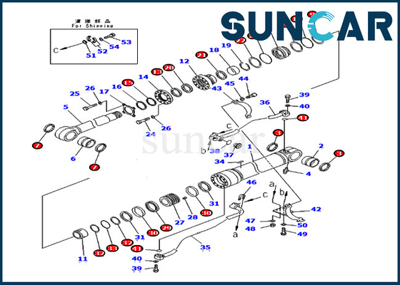 Boom Repair Seal Kit Xi lanh thủy lực 707-99-72270 7079972270 Komatsu PC400-7 PC400LC-7 cho máy xúc lật