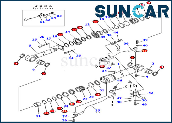 707-99-65200 7079965200 Boom Cylinder Service Kit cho các kiểu máy Komatsu Bộ niêm phong PC400-7 PC400LC-7