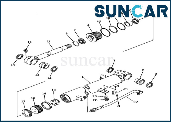 Bộ làm kín xi lanh xoay Bộ dụng cụ sửa chữa xi lanh xoay 20T6302140 20T-63-02140 Komatsu cho PC40-6