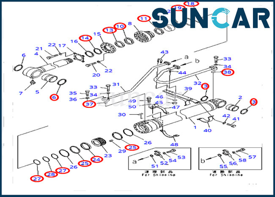 707-99-50720 7079950720 Bộ công cụ bảo dưỡng Xi lanh xô cho thiết bị hạng nặng Komatsu PC400-7 PC400LC-7