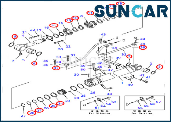 PC400-7 PC400LC-7 Kiểu máy Komatsu 707-99-50721 Bộ làm kín xi lanh xô Bộ dụng cụ niêm phong máy xúc 7079950721