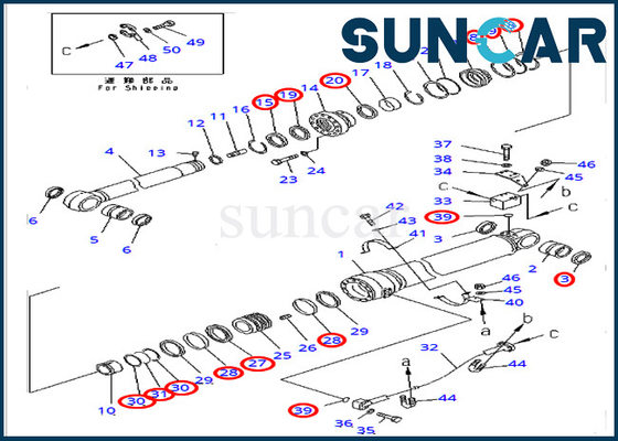 707-99-69740 Bộ làm kín xi lanh cánh tay Phù hợp với Komatsu PC400-7 Bộ làm kín dầu thủy lực