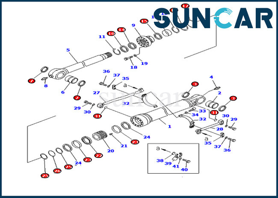 Bộ bảo dưỡng xi lanh xô 707-99-72240 PC400-7 PC450LC-7 PC400LC-7 Máy xúc Komatsu Sealing Kit