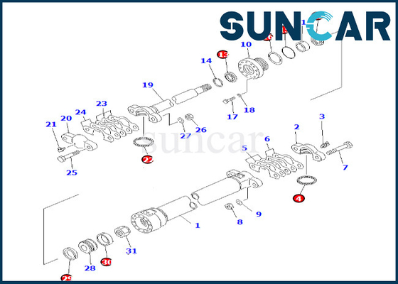 Drawbar Side Shift Cylinder Seal Kit Komatsu 7079835110 707-98-35110 Super Liner Cylinder Seal Kit Phù hợp với GD825A-2