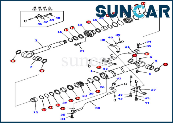 Bộ làm kín 707-99-67871 7079967871 Bộ dụng cụ sửa chữa xi lanh thủy lực Boom cho PC450-8R PC400LC-8 Komatsu