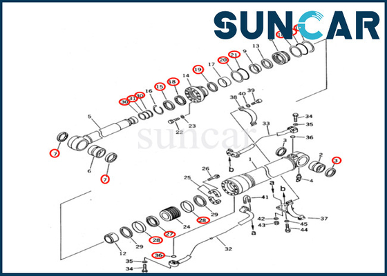 Komatsu 7079967121 707-99-67121 Boom Cylinder Seal Kit Phù hợp với PC400 PC400-5 PC400-5C PC400LC