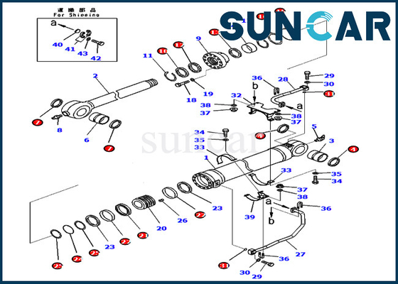 707-99-75910 Bộ làm kín thùng cho xi lanh thủy lực Komatsu PC450-8 PC550LC-8 PC400LC-8 Bộ phận bảo dưỡng