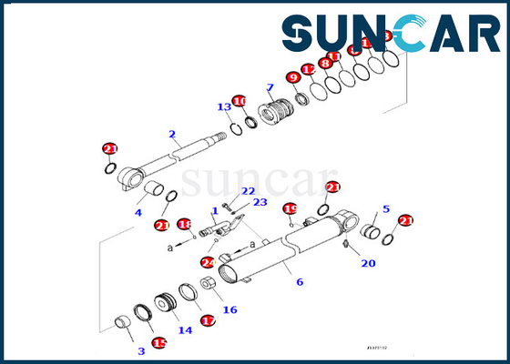 Bộ làm kín xi lanh Boom chất lượng cao 7219801280 721-98-01280 Phù hợp với PC55MR-5 PC45MR-5 Komatsu
