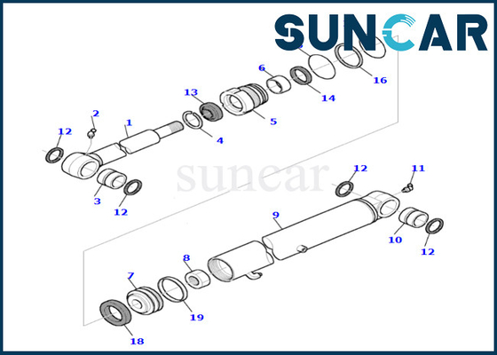 878000540 Bộ làm kín xi lanh gầu Komatsu cho Bộ sửa chữa xi lanh xô chất lượng cao PC45R-8