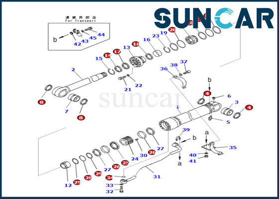 707-99-72061 7079972061 Bộ niêm phong xi lanh bùng nổ cho PC490-10 PC490LC-10 Bộ niêm phong xi lanh bùng nổ Komatsu