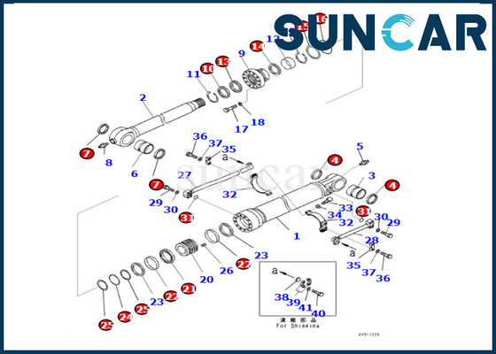 Bộ sửa chữa xi lanh xô 707-99-72070 7079972070 Bộ làm kín xi lanh Komatsu cho PC490LC-10 PC490-10