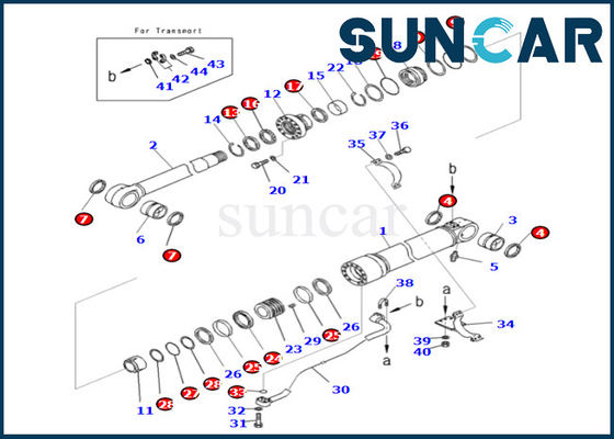 Boom Cylinder Seal Kit 721-98-00560 7219800560 for PC490LC-10 PC490HRD-11E0 Komatsu Boom Cylinder Seal Kit
