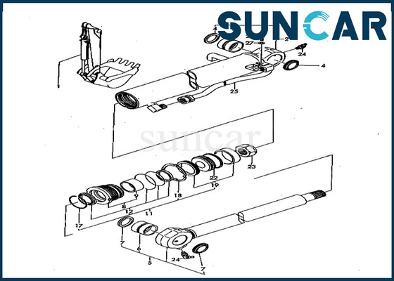 YM172157-99420 Bộ làm kín xi lanh xô YM17215799420 Bộ dịch vụ xi lanh xô Komatsu cho PC50FR-1