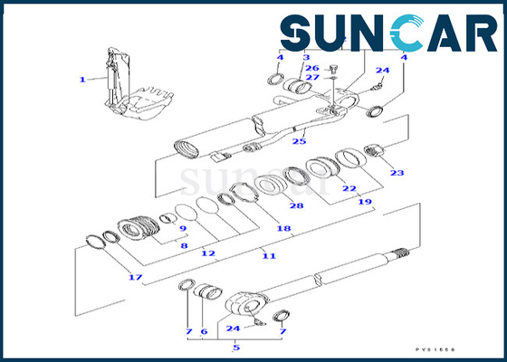 YM172976-72360 YM17297672360 Bộ sửa chữa con dấu xi lanh xô Komatsu cho PC50FR-1 PC50FR-2