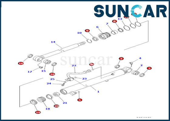 Bộ làm kín xi lanh xô 707-98-25980 7079825980 cho PC50MR-2 Bộ công cụ bảo dưỡng xi lanh Komatsu