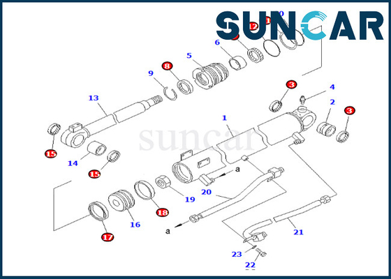 707-98-34180 7079834180 Boom Cylinder Seal Kit Bộ thay thế Boom Cylinder cho PC50UUM-2 PC58SF-1 Komatsu