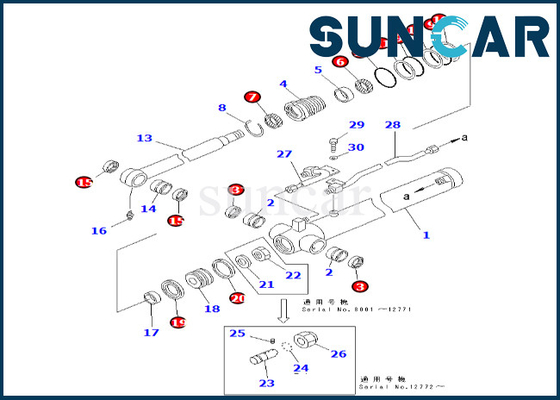 707-98-26620 7079826620 Bộ bịt kín xi lanh cánh tay cho Bộ làm kín xi lanh cánh tay PC50UUM-2 PC50UU-2