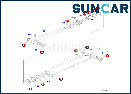 Boom Swing Cylinder Komatsu Service Kit 707-98-29680 7079829680 Boom Swing Cylinder Seal Kit cho PC55MR-3 PC55MR-5