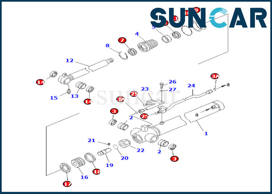 Bộ làm kín xi lanh cánh tay 7079826710 707-98-26710 Komatsu cho Bộ sửa chữa con dấu xi lanh cánh tay PC58UU-3