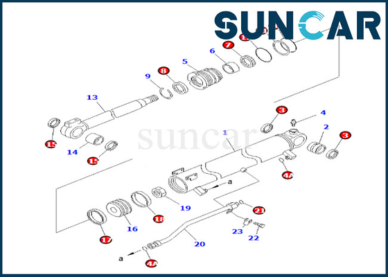 707-98-30710 7079830710 Bộ làm kín xi lanh bùng nổ cho PC58UU-3 Bộ công cụ sửa chữa xi lanh Komatsu Boom